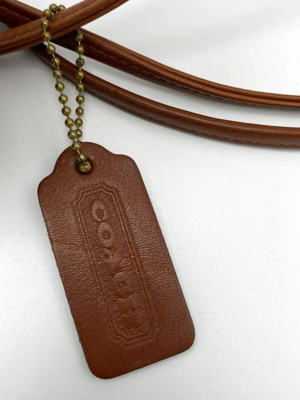 Vintage Coach Watson Bag B7C-9826 British Tan Brown Leather Brass Crossbody 9826 - Picture 8 of 13